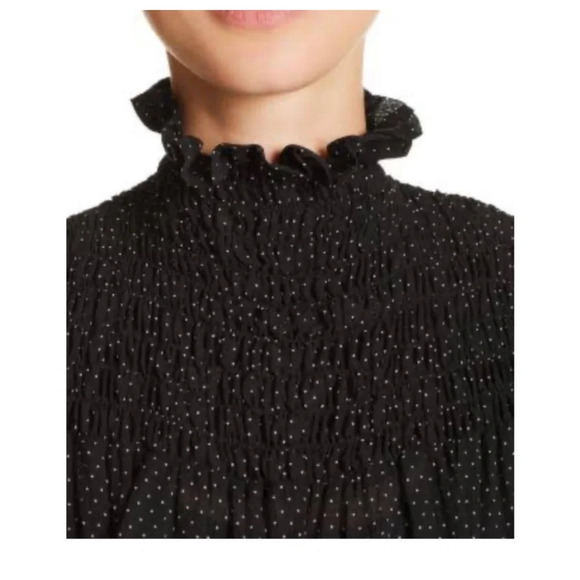 Frame denim noir polka dot smocked blouse - Picture 3 of 12